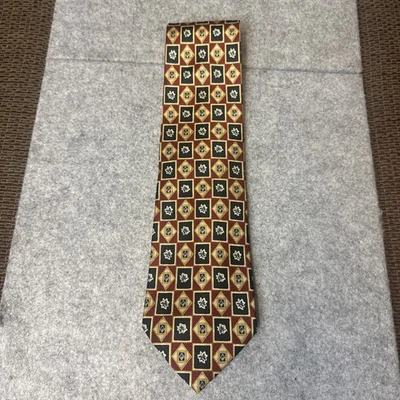 Corbata Valentino Cravatte HECHA EN ITALIA 100 % seda roja/dorada/azul Foto 1 de 4