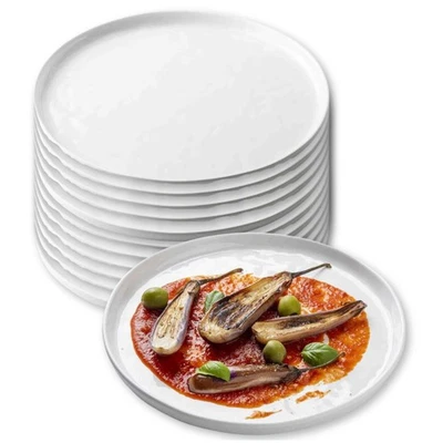 Melamine Round Serving Plates, Ridge Collection Heavy Duty Shatter Resistant,... - Image 1 of 4