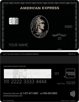 Amex Custom Black Card With Small & Large Chip Design - 2025 Novelty Design. - Image 1 of 4