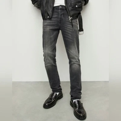 Pantalones de mezclilla negros ajustados Allsaints Cigarette para hombre W28 minimalista diseñador ajustados Foto 1 de 4