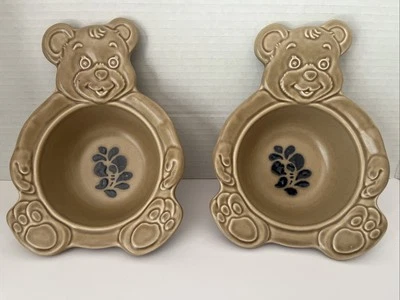 Pfaltzgraff Teddy Bear Bowl Porringer Cereal Bowl Folk Art Tan Set Of 2 - Изображение 1 из 4