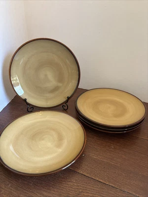 "Juego de 5 platos de ensalada Sango Nova marrón # 4933 8"" usado en excelente estado" Foto 1 de 4