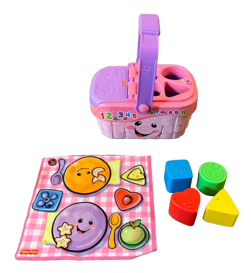 Fisher Price Laugh Learn Sweet Sounds Picnic Basket Music Shape Sorter Baby Toy - Image 1 of 4