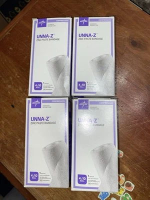 Lot of 4 Medline UNNA-Z Stretch Zinc Paste Bandage 4" x 10 yds - Image 1 of 3
