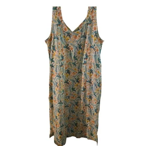 DULUTH TRADING CO. Multicolored Hummingbird Print Tee Shirt Dress-Size M Cotton - Picture 1 of 7