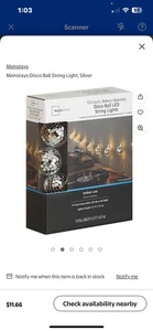 Mainstays 10-Count Battery-Operated Indoor Disco Ball Lights,with Warm White LED - Picture 1 of 6