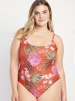 Traje de baño Old Navy para mujer talla 4X estampado de una pieza rojo floral Foto 1 de 4