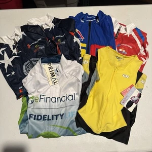 Cycling Jersey Lot of 5 And 1 Cycling Bib Outdoors Road Racing 6 Total Jerseys - Picture 1 of 20