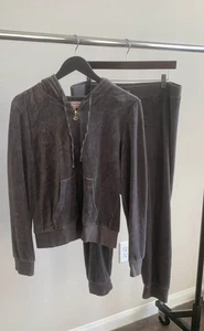 Vintage Juicy Couture Velour Tracksuit matching Set Womens Medium Large 2PC Y2K - Picture 1 of 8