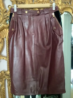 Tommy Hilfiger Leather  Skirt, New, Made In Italy, IT 42 - Image 1 of 4