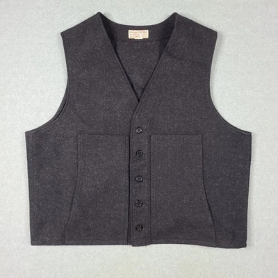 Vintage C.C. Chaleco Filson Co. Para Hombre Talla 52 Carbón Lana Virgen Mackinaw EE. UU.  Foto 1 de 4