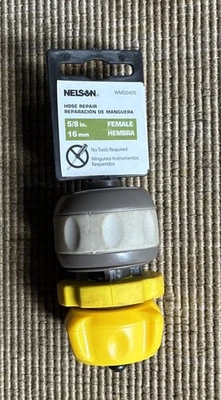 Reparación de manguera de ajuste compuesto NELSON WM85405 5/8 pulgadas y 3/4 pulgadas amarillo hembra Foto 1 de 3
