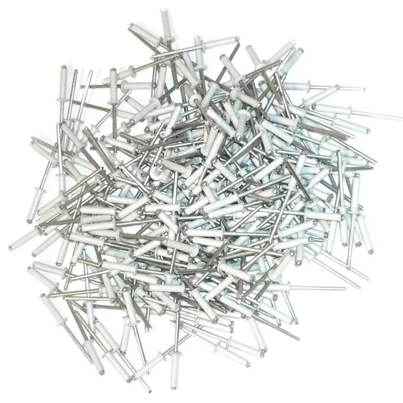 OC-PRO RIVET POP ÉCLATÉ BLANC 4 x 20 mm PLAQUE IMMATRICULATION - 250 RIVETS AVEUGLES