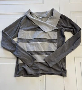 Dolan Open Front Double Breasted Women Gray Cardigan Striped Size Small - Picture 1 of 4
