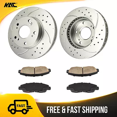 Front Drilled Brake Rotor & Pads Kit For Honda Civic 2006-2011 31311 D465A - Изображение 1 из 4