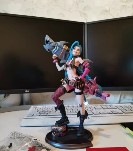 Jinx Champion Figure League of Legends Statue Jinx Rocket Gun Gank ADC LOL 10 In Cover
