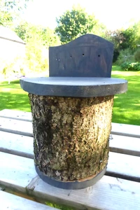 Rustic Nest Box - carved large ash log (choose your hole size) ref3 - Picture 1 of 1