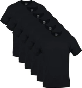Gildan Men's Crew Black T-Shirts 6-pack Style G1100 Free Shipping size Large - Picture 1 of 3