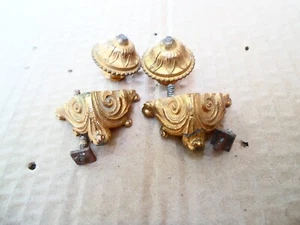 Set Of 4 Antique Gildet Speler Legs/Feet For French Alabaster Mantle Clocks 19c. - Picture 1 of 9