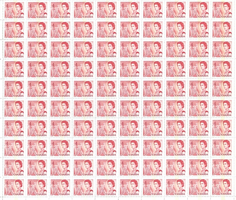 CANADÁ - HOJA DE 100 - MUY BUEN ESTADO - SCOTT 457pii - REINA ISABEL II - ETIQUETADO WCB Foto 1 de 1