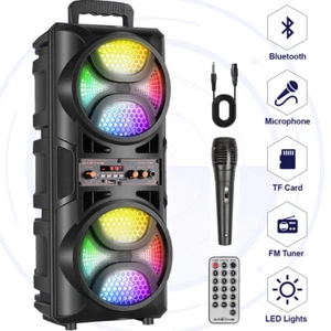 3000W Portable Bluetooth Speaker Sub Woofer Heavy Bass Sound System Party & Mic - Picture 1 of 12