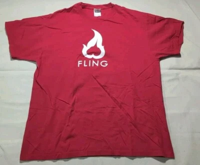 Мужская футболка Fling Upside Down Heart промо с графическим принтом короткий рукав красная XL - Изображение 1 из 4