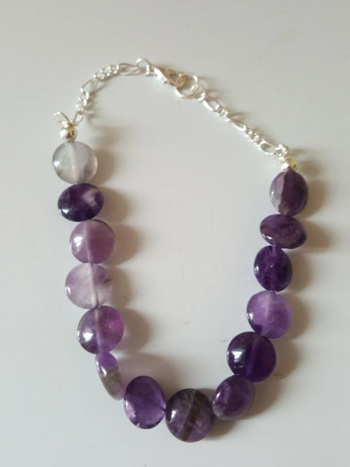 60ct Amethyst Coins Silver Plated Bracelet  — 第 1/4 张图片