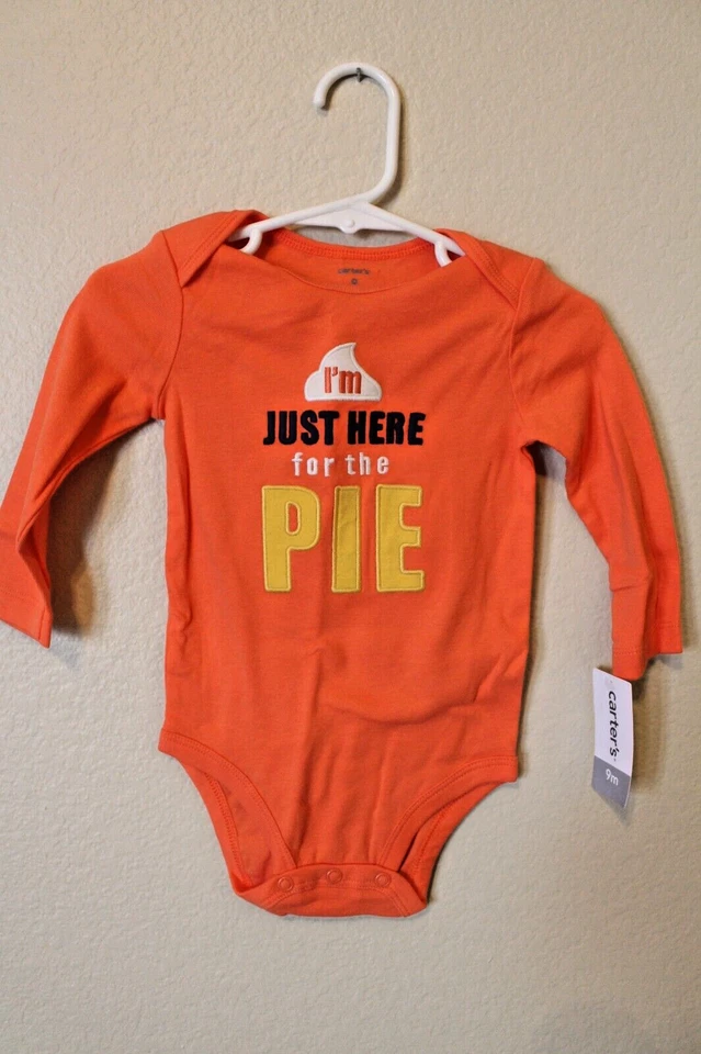Body Carter's "I'm Just Here for Pie" Acción de Gracias Bebé Niña o Niño 9 Meses Foto 1 de 1