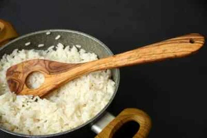Handcrafted Olive Wood Rice Spoon with Hole 35cm for Pointed Stirring & Serving - Picture 1 of 4
