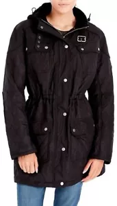 BARBOUR Women’s Arrow Quilted Hooded Anorak Jacket Coat Black Size US 4/ UK 8 - Picture 1 of 5