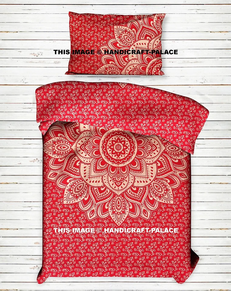 Indian Ombre Twin Gold Comforter Bedding Doona Duvet Cover With 1 Pillow Cover - Image 1 of 1