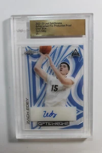 2022 Leaf OptiChrome * Proof CLEAR & BLUE  Zach Edey RARE  1/1 OneofOne Auto RC - Picture 1 of 6