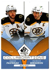 2022-23 UD SP Authentic Collaborations Blue DAVID PASTRNAK PATRICE BERGERON #C-7 - Picture 1 of 1