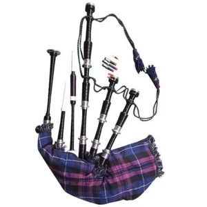 Scottish Great Highland Bagpipe Black Finish Silver Mounts / Pride Of Scotland - Imagen 1 de 2