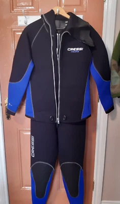 Cressi mens 5mm Wetsuit neoprene two piece diving suit Black  size 6 / XXL  new - Image 1 of 4