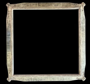 23 3/4" X 23 3/4" 12K WHITE GOLD SOLID WOOD PICTURE FRAMES - BENCH MADE IN USA - Picture 1 of 4