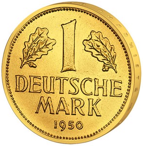 1 GOLD DM / MARK MÜNZE - JAHRGANG ZUR AUSWAHL - 24 KARAT VERGOLDET - SELTEN 