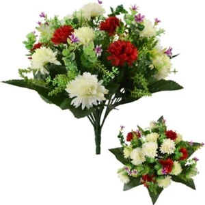 Artificial Chrysanthemum Grave Flowers | Memorial Cemetery Flowers for Graves - Picture 1 of 2
