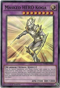 Tarjeta Masked HERO Koga SDHS-EN042 Súper Rara Yu-Gi-Oh 1a Edición Nueva - Imagen 1 de 3