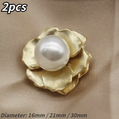 2PCS Floral Decor Shank Button Collar Stud for Shirt Coat Dress 16/21/30mm - Image 1 of 4