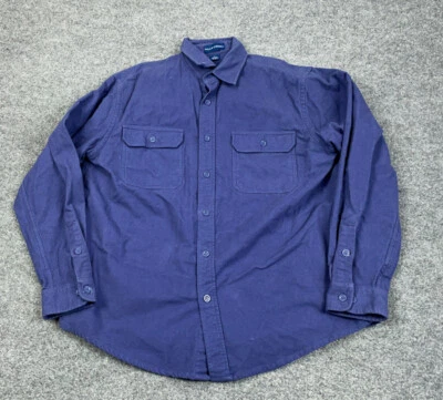 Camisa de franela azul púrpura de peso pesado adulto grande grunge ropa de trabajo algodón  Foto 1 de 4