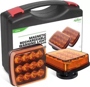 2 luces intermitentes recargables para vehículos, estroboscópico súper magnético LED ámbar - Imagen 1 de 13