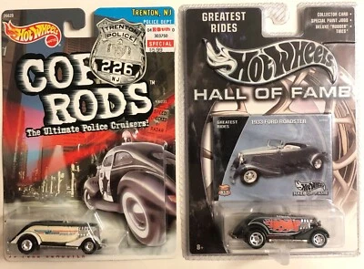 Лот из 2 вариаций родстера Ford Hot Wheels '33! Удилища полицейских и Зал славы! LQQK! - Изображение 1 из 4
