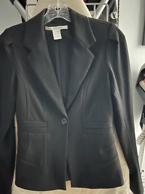 Blazer Diane Von Furstenberg Lana Un Botón Trinidad Negro Talla 4 $459 Foto 1 de 4