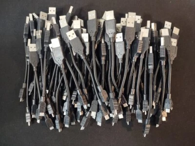 Lote (78) Cable de Carga de Alimentación Micro-USB Tipo-A de 6 pulgadas Cable Posable Flexible Foto 1 de 4