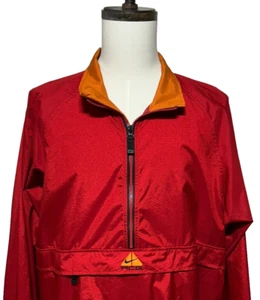 Nike ACG Pullover Jacket Mens XL Red Half Zip Outer Layer 3 Ripstop Water Resist - Picture 1 of 15