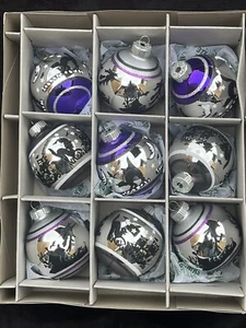 CHRISTOPHER RADKO SHINY BRITE ROUND GLASS HALLOWEEN ORNAMENTS PKG OF 9 - Picture 1 of 2
