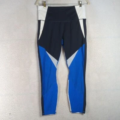 Leggings deportivos de yoga de malla azul Athleta para mujer talla M pequeños Foto 1 de 4