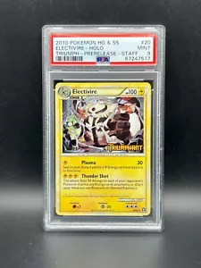 Pokemon PSA 9 MINT Electivire 20/102 Triumphant Prerelease STAFF Promo S#7517 - Picture 1 of 2