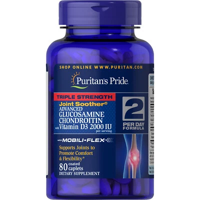 Puritan's Pride Triple Fuerza Glucosamina Condroitina con Vitamina D3 80 CT..+ Foto 1 de 4